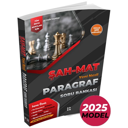 2025 TYT Şah-Mat Yeni Nesil Paragraf Soru Bankası – Anka Eğitim Yayınları